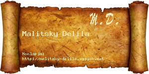 Malitsky Delila névjegykártya